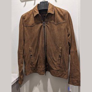 John Varvatos Brown Suede Zip Jacket